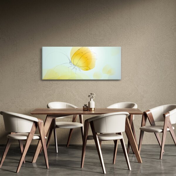 Obraz - Žltý motýľ (120x50 cm)