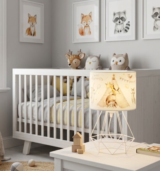 Detská stolová lampa KIDS ROOM 1xE27/60W/230V, priemer 18 cm, zvieratká
