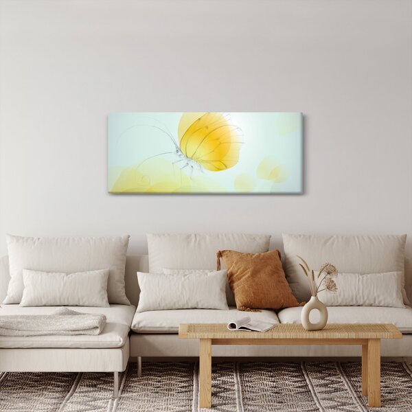 Obraz - Žltý motýľ (120x50 cm)