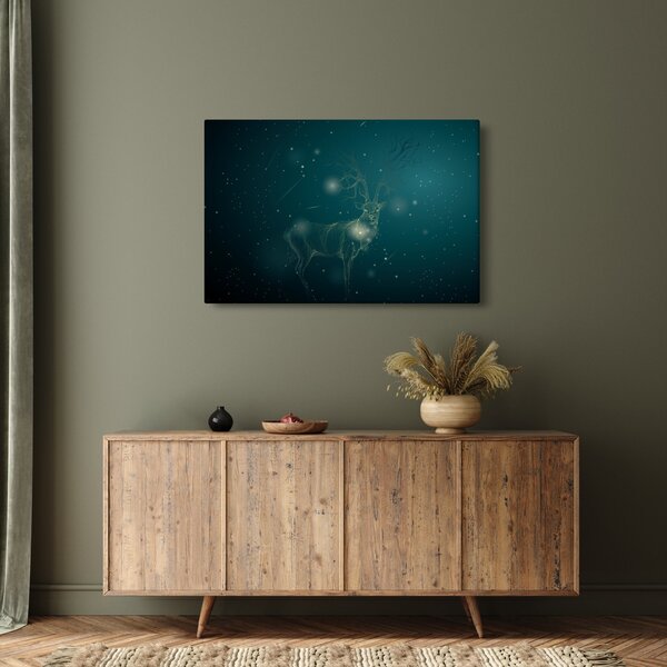 Obraz - Magický jeleň v noci (90x60 cm)