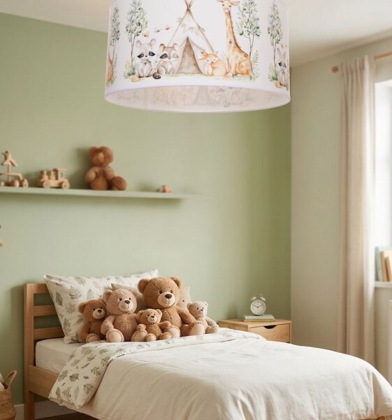 Detské stropné svietidlo KIDS ROOM 1xE27/60W/230V pr. 40 cm zvieratká