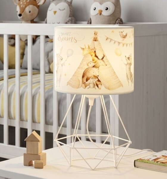 Detská stolová lampa KIDS ROOM 1xE27/60W/230V, priemer 18 cm, zvieratká
