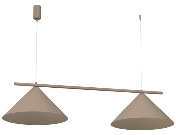 Závesné svietidlo Capital, 2x tmavobéžové kovové tienidlo, (fi 46cm), be