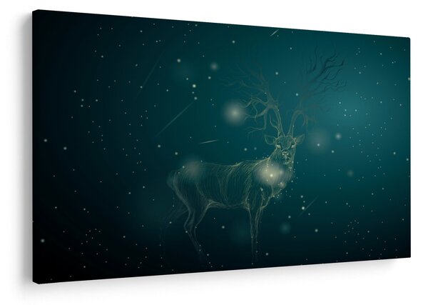 Obraz - Magický jeleň v noci (90x60 cm)