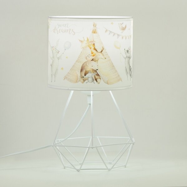 Detská stolová lampa KIDS ROOM 1xE27/60W/230V, priemer 18 cm, zvieratká