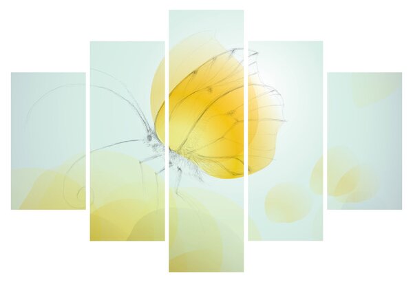 Obraz - Žltý motýľ (150x105 cm)