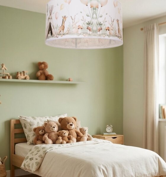 Detské stropné svietidlo KIDS ROOM 1xE27/60W/230V pr. 40 cm zvieratká