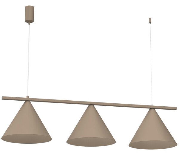 Závesné svietidlo Capital, 3x tmavobéžové kovové tienidlo, (fi 32cm), be