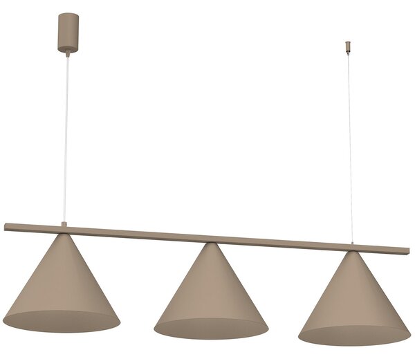 Závesné svietidlo Capital, 3x tmavobéžové kovové tienidlo, (fi 32cm), be