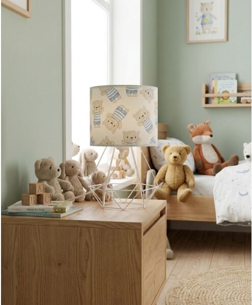 Detská stolná lampa KIDS ROOM 1xE27/60W/230V, priemer 18 cm, medvedík