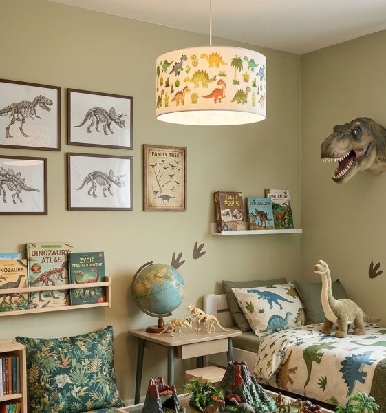 Detský luster KIDS ROOM 1xE27/60W/230V, priemer 40 cm, dinosaurus