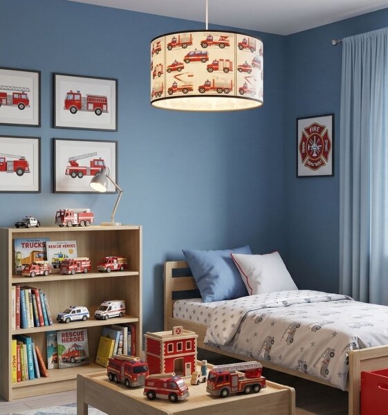 Detský luster KIDS ROOM 1xE27/60W/230V pr. 40 cm hasiči