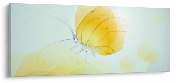 Obraz - Žltý motýľ (120x50 cm)