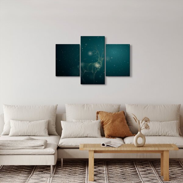 Obraz - Magický jeleň v noci (90x60 cm)