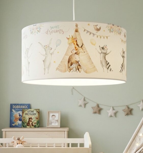Detský luster KIDS ROOM 1xE27/60W/230V priemer 40 cm zvieratká