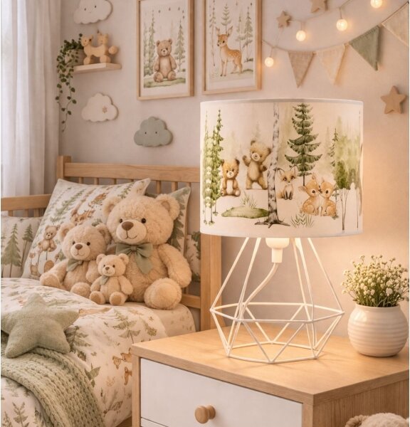 Detská stolná lampa KIDS ROOM 1xE27/60W/230V pr. 18 cm zvieratká