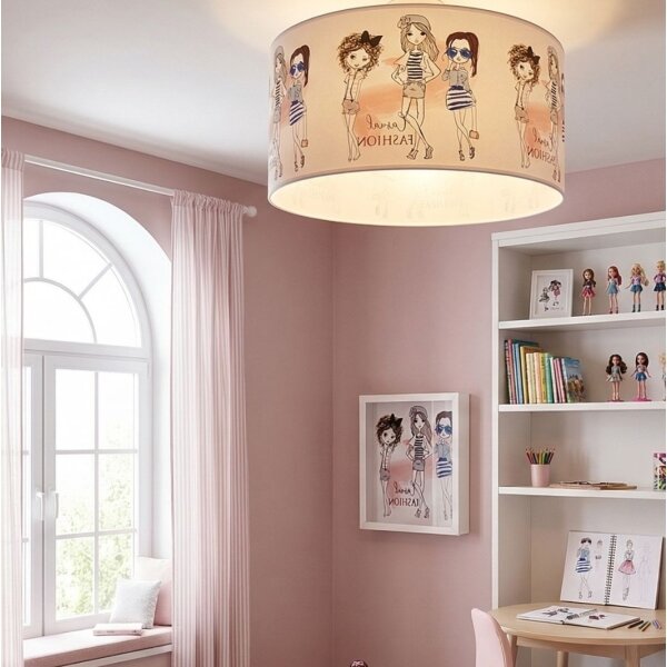 Detské stropné svietidlo GIRLS VIBES 1xE27/60W/230V pr. 40 cm pre dievčatá