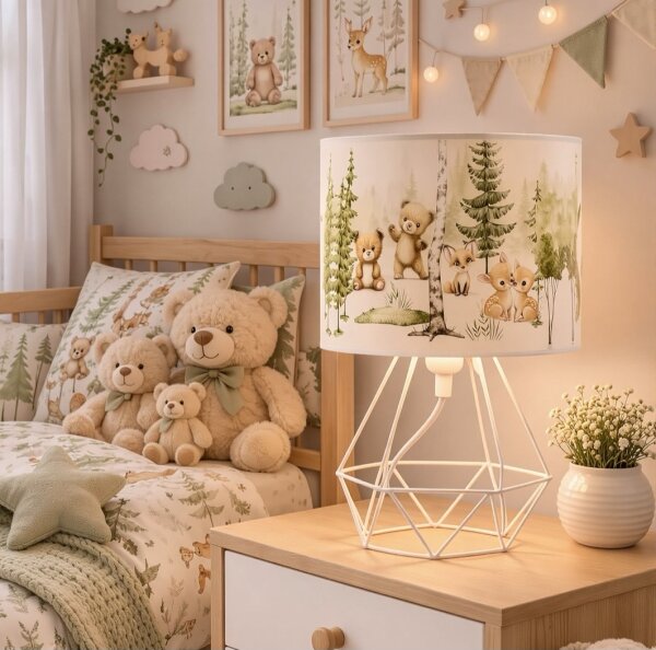 Detská stolná lampa KIDS ROOM 1xE27/60W/230V pr. 18 cm zvieratká