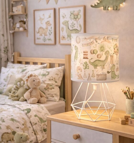 Detská stolná lampa KIDS ROOM 1xE27/60W/230V pr. 18 cm dinosaurus