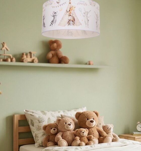 Detské stropné svietidlo KIDS ROOM 1xE27/60W/230V pr. 40 cm zvieratká