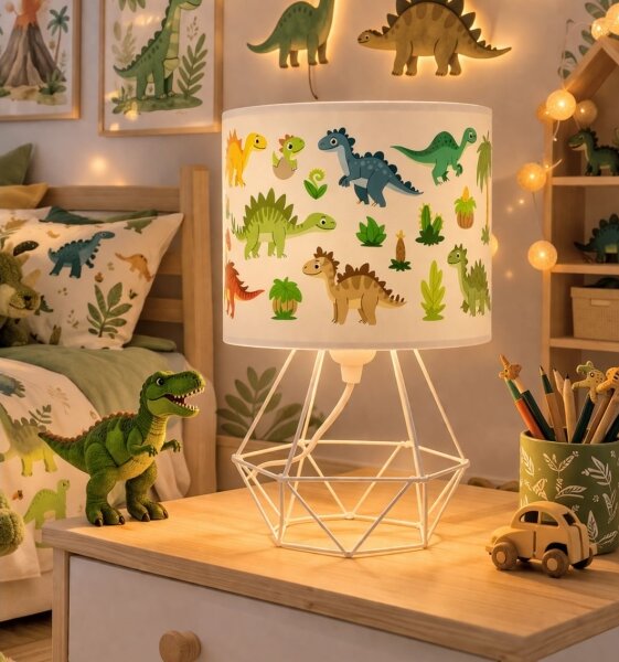 Detská stolná lampa KIDS ROOM 1xE27/60W/230V priemer 18 cm dinosaurus