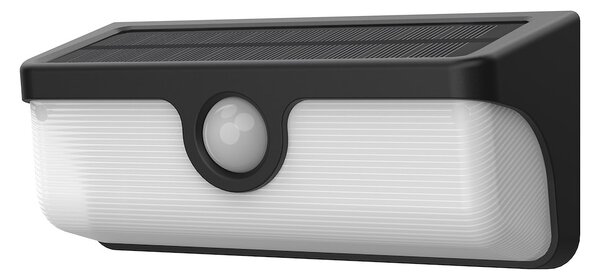 Exteriérové solárne nástenné LED svietidlo Link, 1x LED 5w, čierna, pohybový senzor