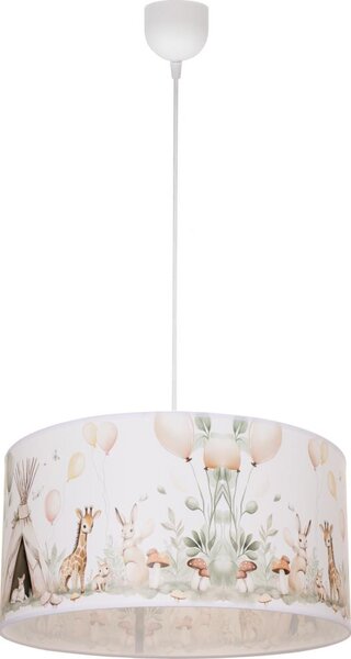 Detský luster KIDS ROOM 1xE27/60W/230V, priemer 40 cm, s motívom zvieratiek
