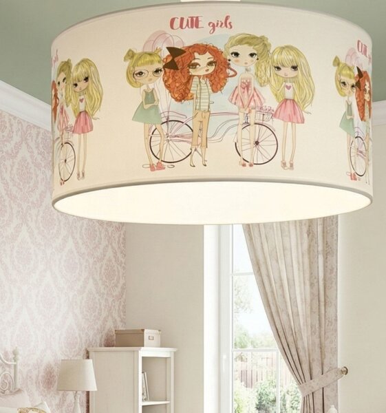Detské stropné svietidlo GIRLS VIBES 1xE27/60W/230V pr. 40 cm pre dievčatá