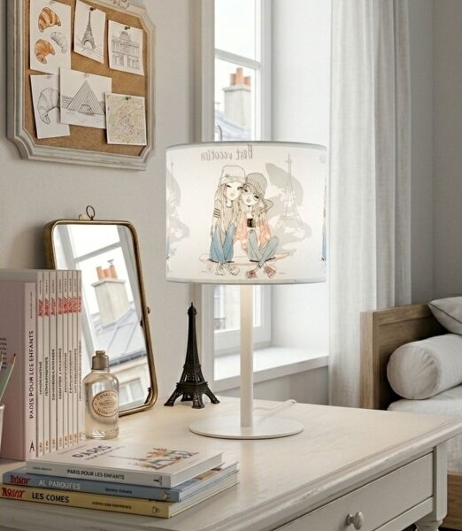 Detská stolná lampa GIRLS VIBES 1xE27/60W/230V pr. 18 cm Paris