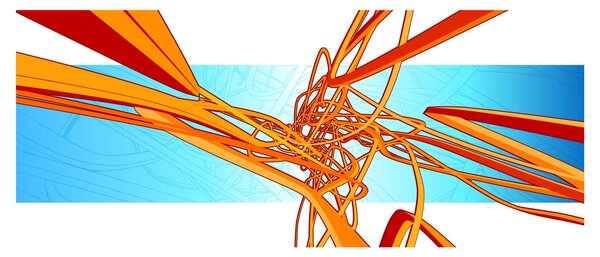 Obraz - Prepletené čiary, abstrakcie (120x50 cm)