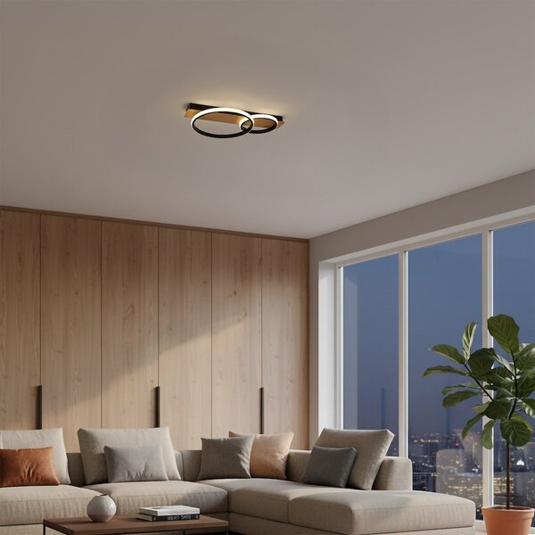 Stropné LED svietidlo Rowena, 2x LED 14w, 4000k, b/imitácia dreva