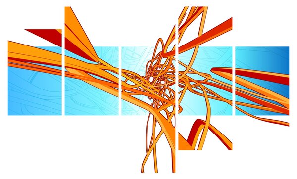 Obraz - Prepletené čiary, abstrakcie (150x105 cm)