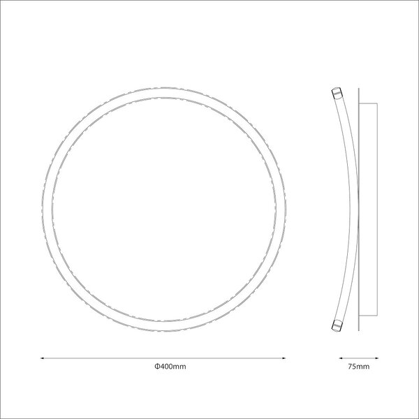 Stropné LED svietidlo Cali Round, 1x LED 30w, 4000k, b