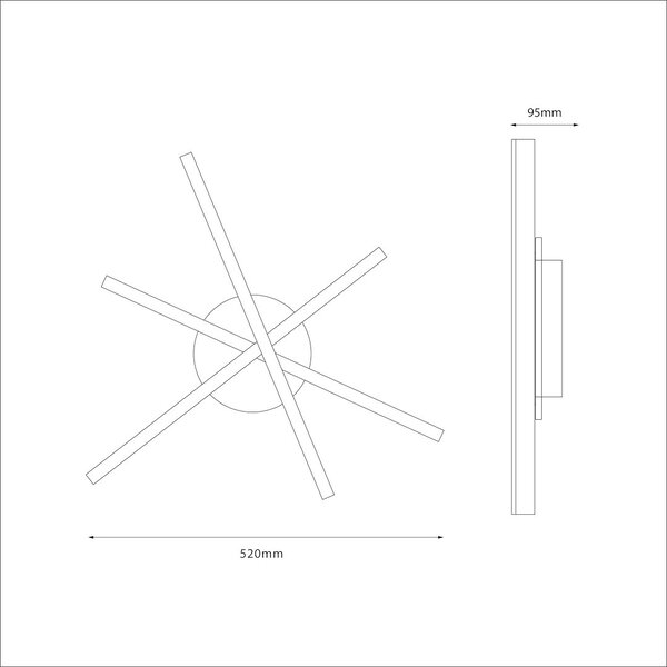 Stropné LED svietidlo Stick, 3x LED 12w, 4000k, b