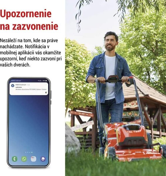 GoSmart Domový bezdrôtový zvonček do zásuvky s WiFi, šedý (P5735SS)