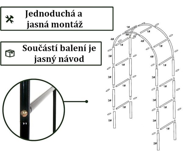 Anaterra Záhradný oblúk pre popínavé rastliny, 2 ks, 13 mm
