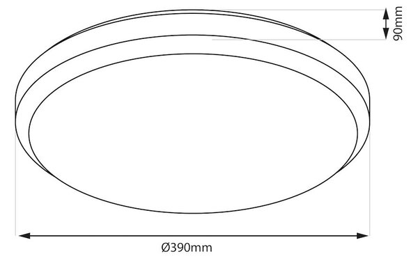 Stropné svietidlo Liria, 1x biele plastové tienidlo, (fi 39cm), b