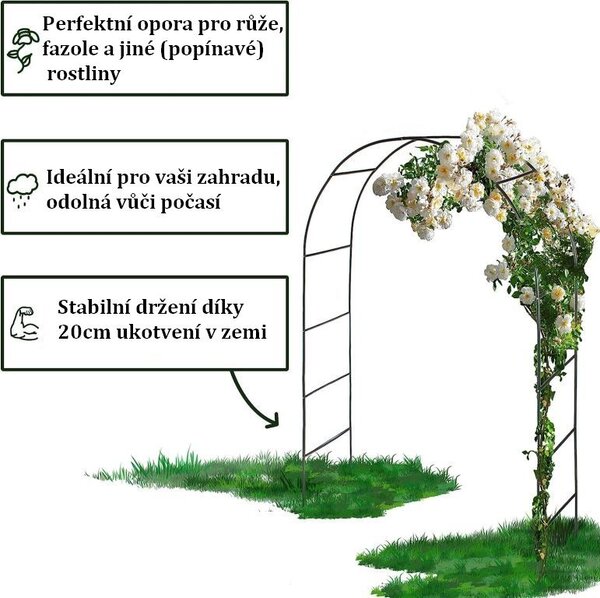 Anaterra Záhradný oblúk pre popínavé rastliny, 2 ks, 13 mm