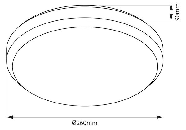 Stropné svietidlo Liria, 1x biele plastové tienidlo, (fi 26cm), b