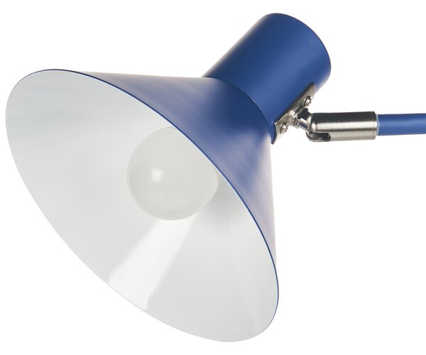 Stolná lampa modrá kovová 51 cm kužeľové tienidlo nočná lampa moderná spálňa obývacia izba