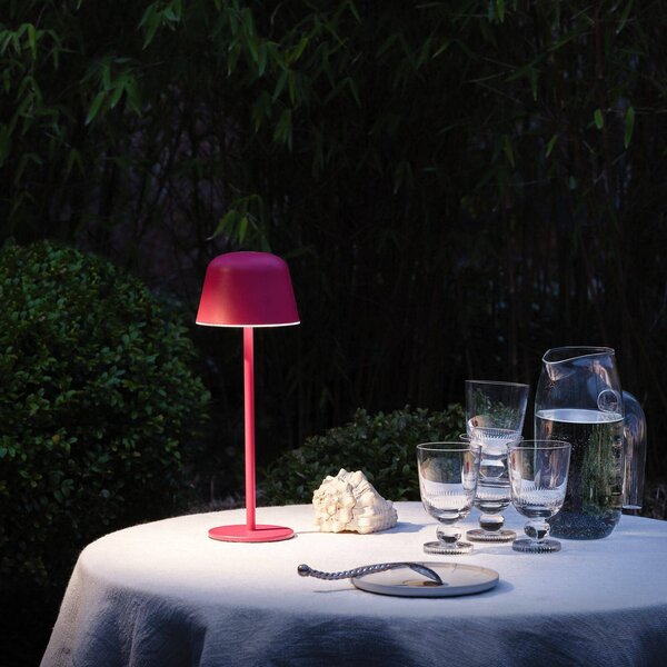 OSRAM LED stolová lampa na batérie ENDURA STYLE magenta 30 cm IP44, Fialová / ružová, Hliník, Moderný