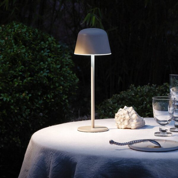 OSRAM LED stolová lampa na batérie ENDURA STYLE, béžová 30 cm IP44, Krémová / jantárovo žltá, Hliník, Moderný