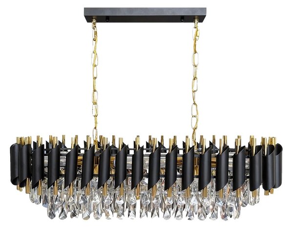 Luster Cristal, 1x krištáľové/zlaté/čierne kovové tienidlo, g