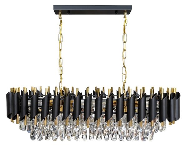 Luster Cristal, 1x krištáľové/zlaté/čierne kovové tienidlo, g