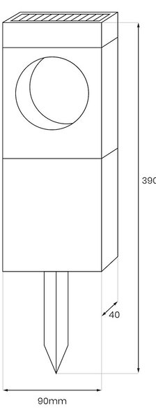 Exteriérové solárne zapichovacie svietidlo Cyklop