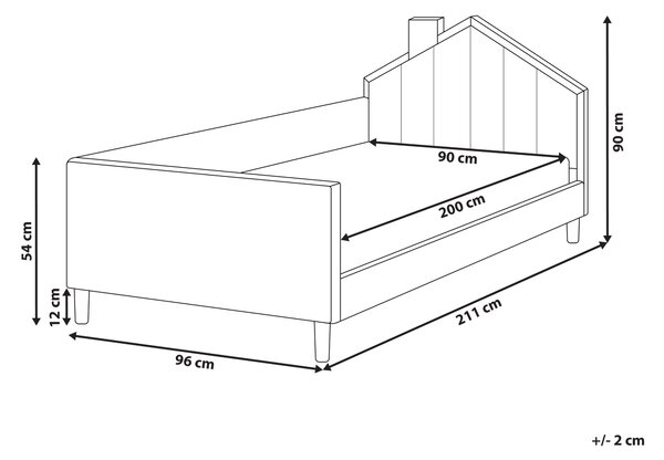 Posteľ ružová biela zamatové čalúnenie v tvare domčeka 90 x 200 cm moderný tradičný štýl detská izba