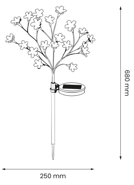 Exteriérové solárne zapichovacie svietidlo Tree, RGB
