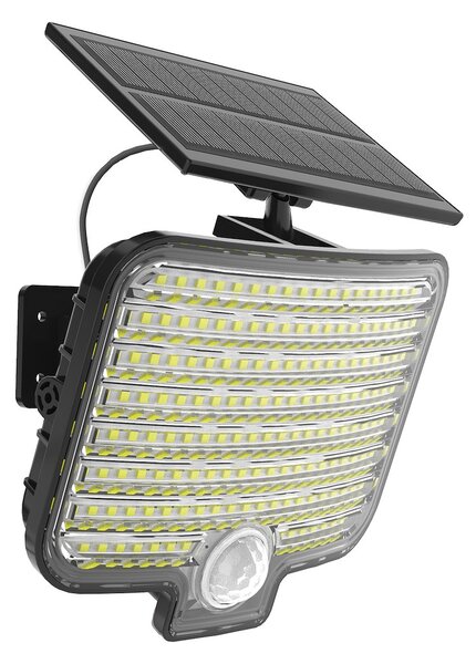 Exteriérové solárne nástenné LED svietidlo Alex, 1x LED 5,5w, čierna, pohybový senzor