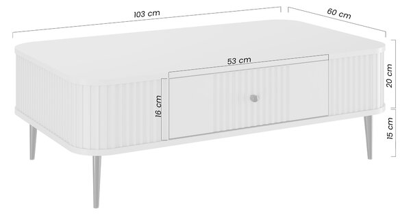 Čierny konferenčný stolík Vesper 103x60 cm so zásuvkou - zlaté nohy