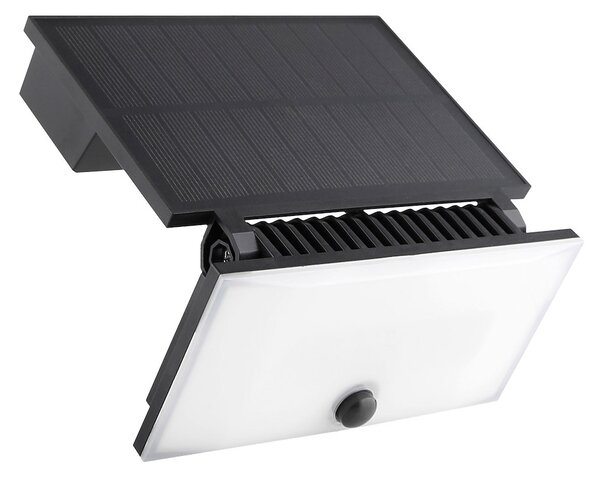 Exteriérové solárne nástenné LED svietidlo Fuji, 1x LED 8w, čierna, pohybový senzor